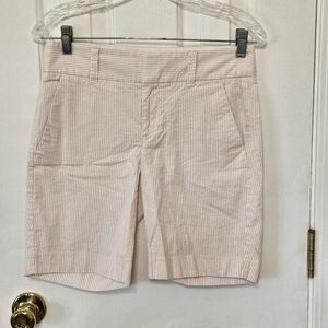 J. Crew Women's Light Pink Anf White Striped Shorts Size 0
